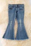 Light wash denim bell flares