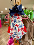 Patriotic bow romper💙❤️