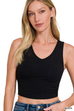 Black cropped tank top