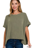 Dk olive ribbed top