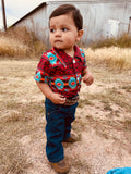 Boys western Aztec button up