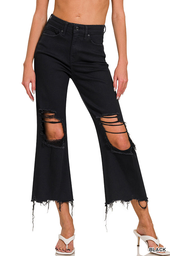 Black distressed jeans