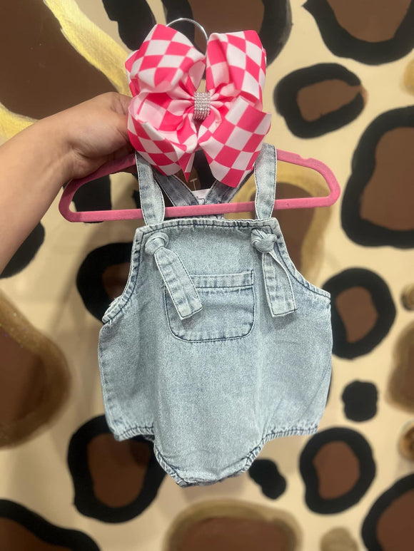 Denim baby romper