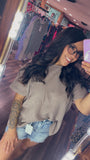 Mocha Ribbed top