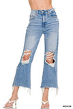 Light wash distressed jeans