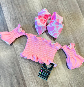 Pink off shoulder top