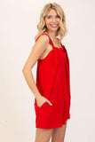 Red knotted romper