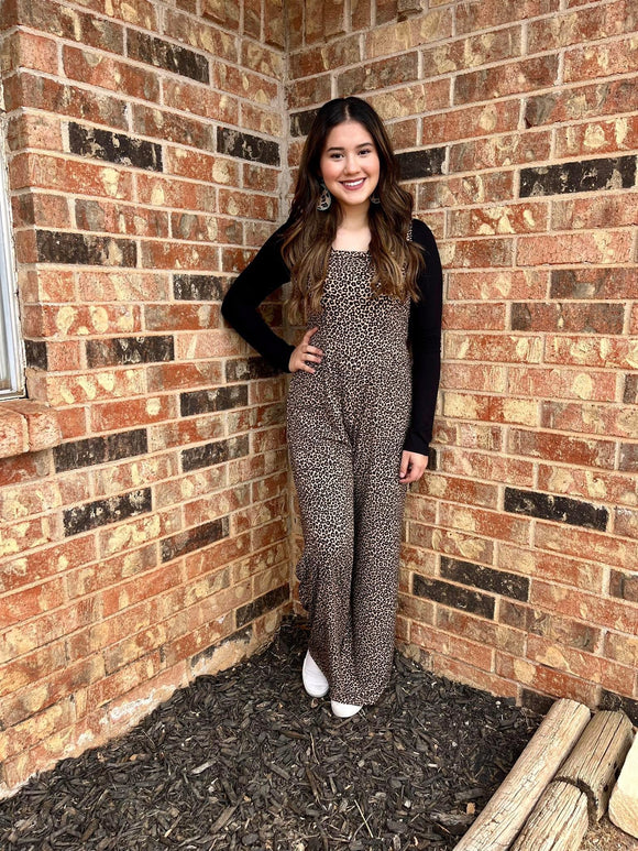 Leopard ribbed jumpsuit