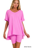 Bright Mauve biker short set