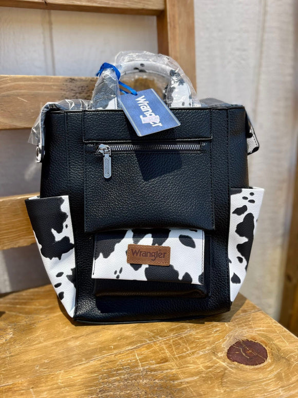 Cow print wrangler backpack