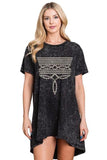 Washed high low boot stitch dress/top