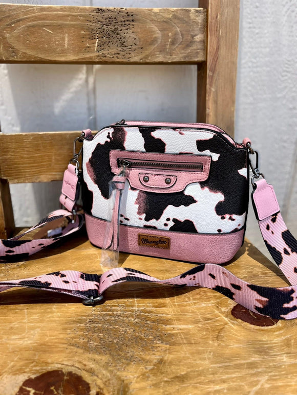 Pink/cow print wrangler purse