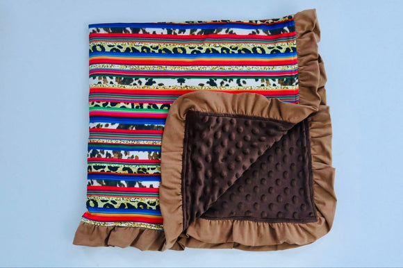 Leopard/cowhide serape baby blanket
