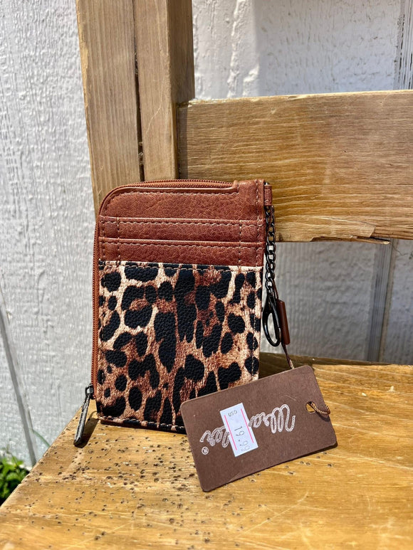 Leopard wrangler cardholder keychain