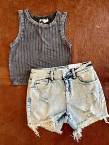 Black washed tank top