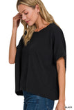 Black ribbed top