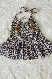 Leopard halter top