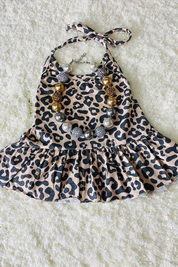 Leopard halter top