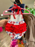 Patriotic bow romper💙❤️