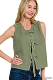 Olive bow tie vest