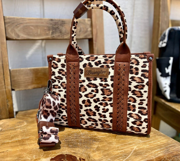 Leopard wrangler purse