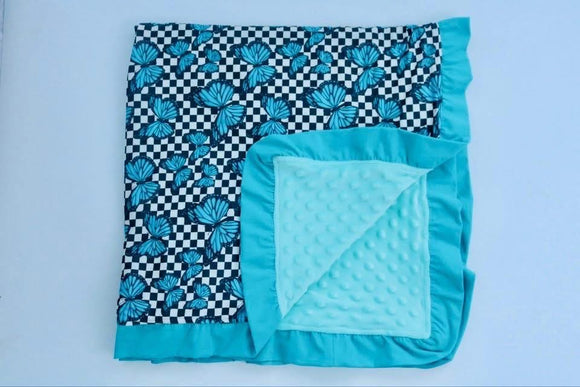 Checkered butterfly baby blanket🦋