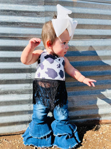 Dark blue jean bell bottoms