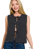 Black bow tie vest