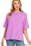Spring violet ribbed top