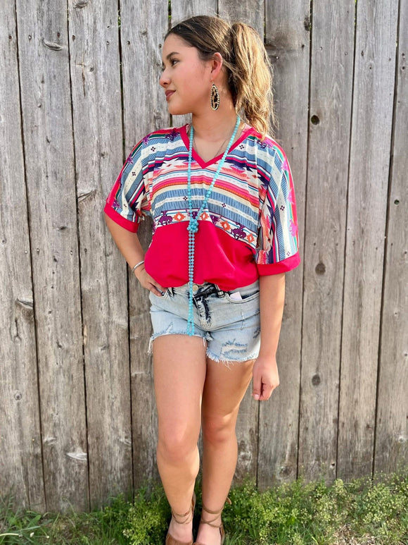 Pink Aztec top