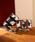 Black cow print wrangler wallet