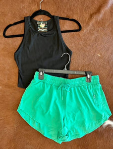 Teal green athletic shorts