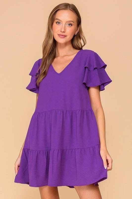 Purple ruffle dress