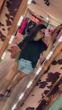 Black ribbed top