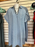 Blue striped dress