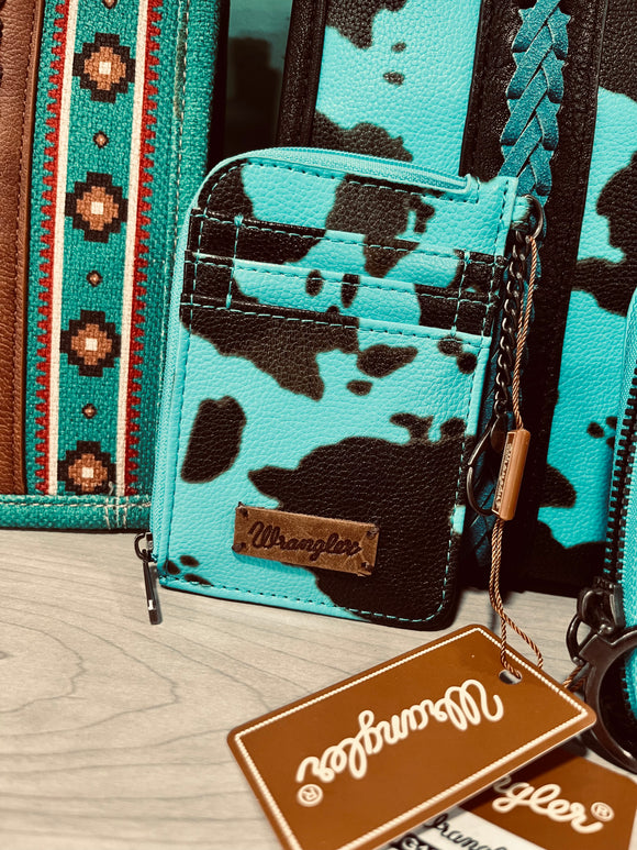 Turquoise wrangler card holder keychain