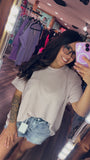 Ash Mocha ribbed top