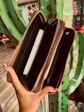Brow checkered wallet wristlet