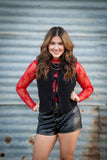 Black bow tie vest