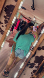 Turquoise ribbed top