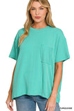 Turquoise ribbed top