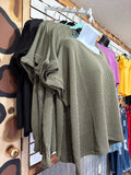 Dk olive ribbed top