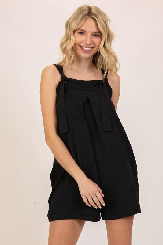 Black knotted romper