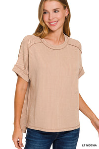 Light mocha ribbed top