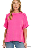 Hot pink ribbed top