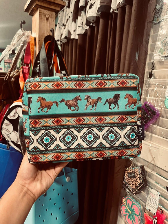 Aztec horses makeup bag/travel bag