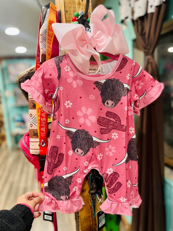 Highland cow baby romper 💖