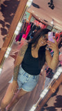 Black cropped tank top