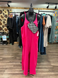 Hot pink relaxed jumpsuit