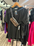 Black biker short set